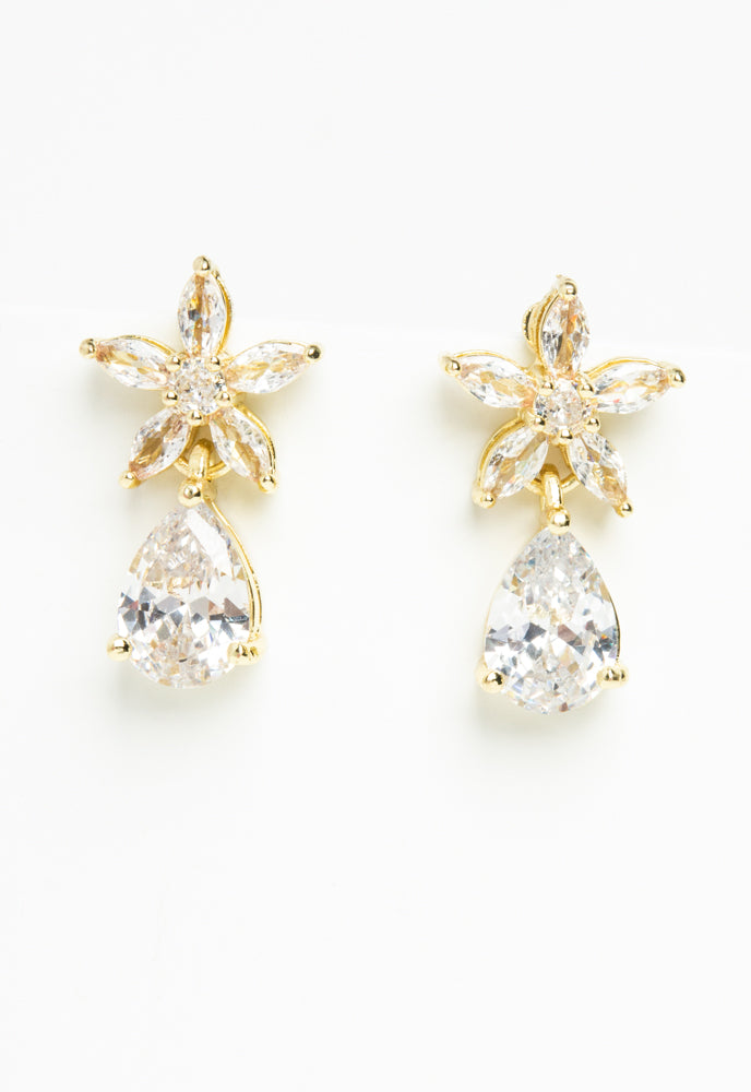 Blooming yellow gold earrings