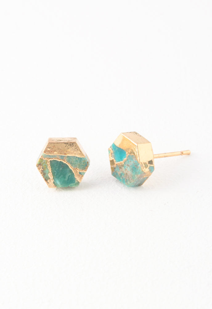 MC Collective 14K Gold Turquoise Pyramid Stud Earrings, Women's