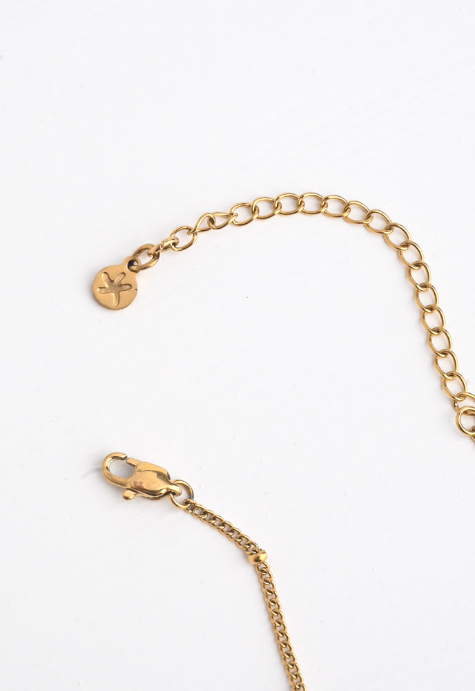 Initial Gold Necklace- Two Charms