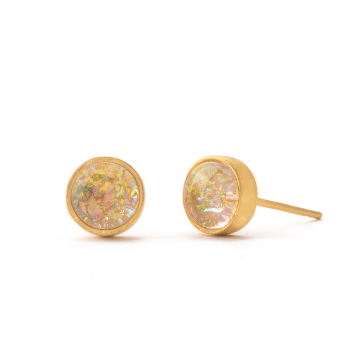 Mina Gold & Opal Stud Earrings