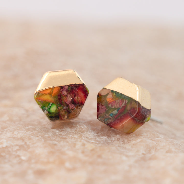 Sedona Stud Earrings in Sunrise Reds