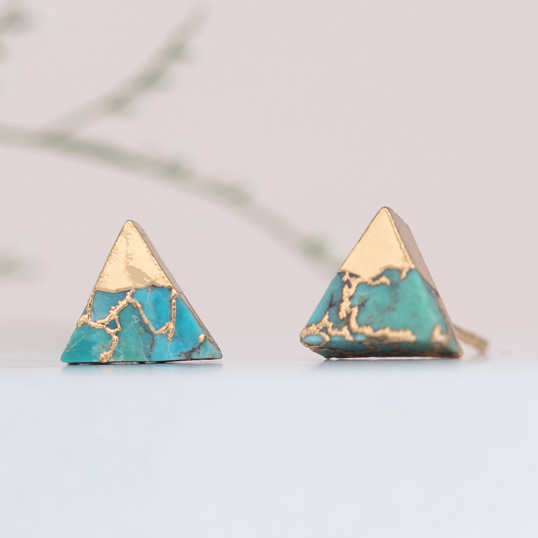 Oasis Triangle Turquoise Studs