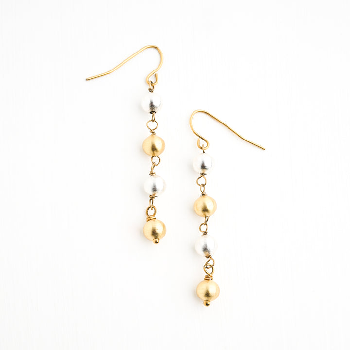 Fusion Two-Toned Beaded Drop Earrings