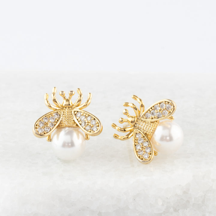 Queen Bee Pearl Earrings