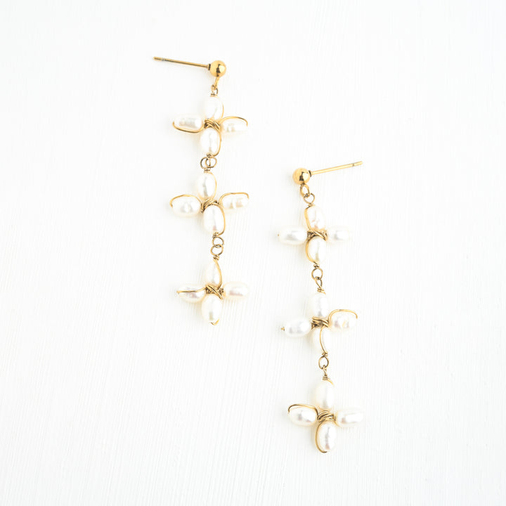 Pearl Bloom Drop Earrings