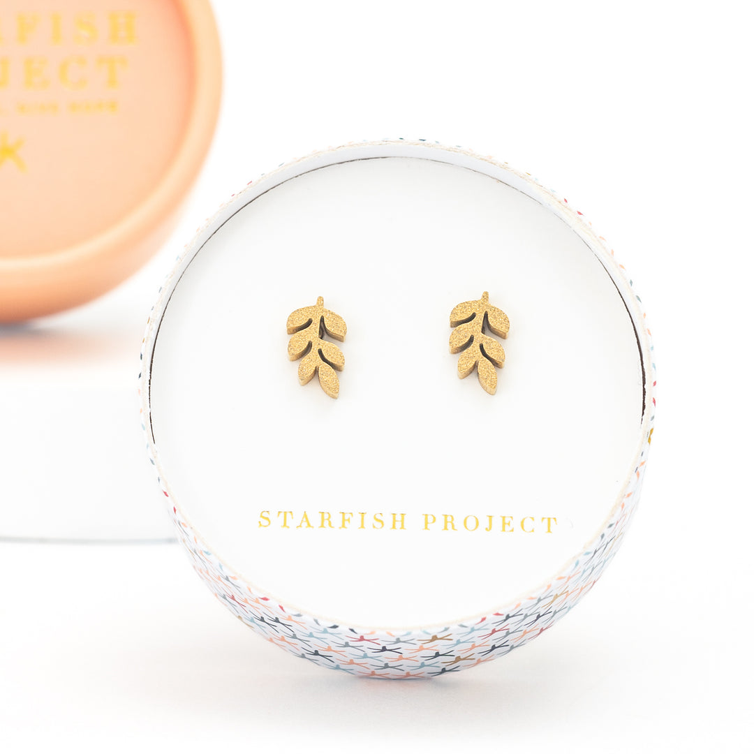 Frosted Rowen Stud Earrings