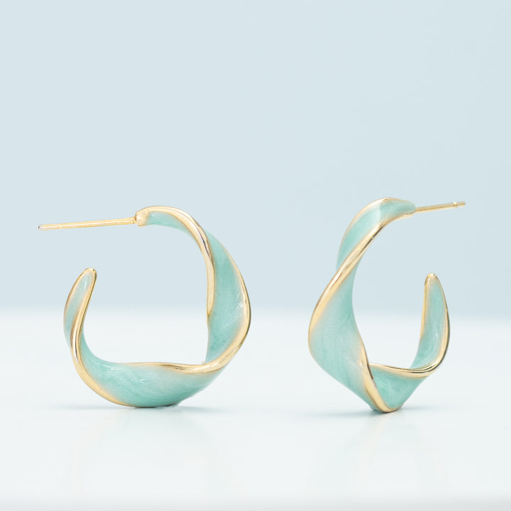 With a Twist Hoops in Mint