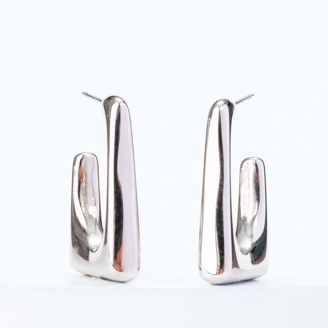 Geometric Hoops in Silver