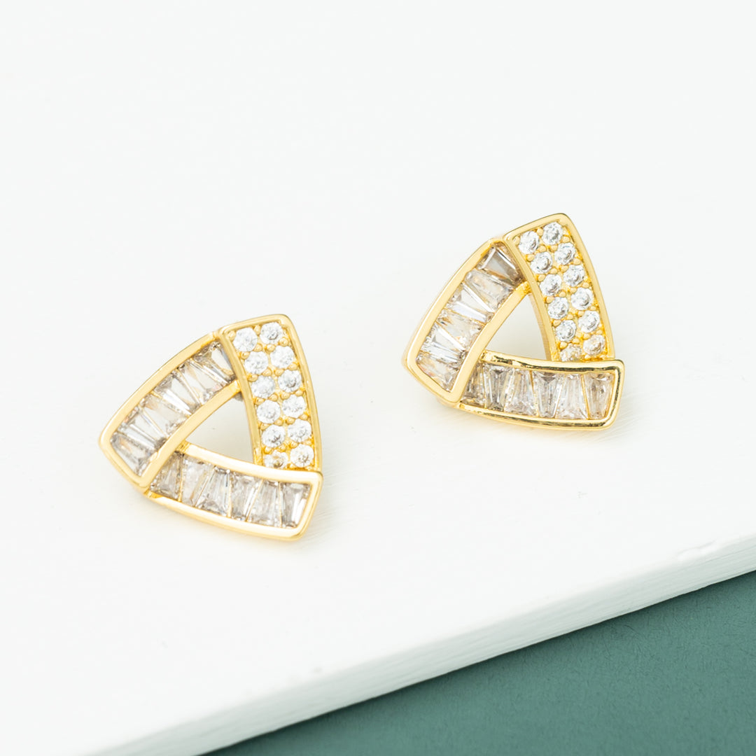 Prism Gold and Zircon Studs