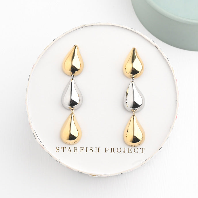 Fresh Beginnings Mixed Metal Drop Earrings