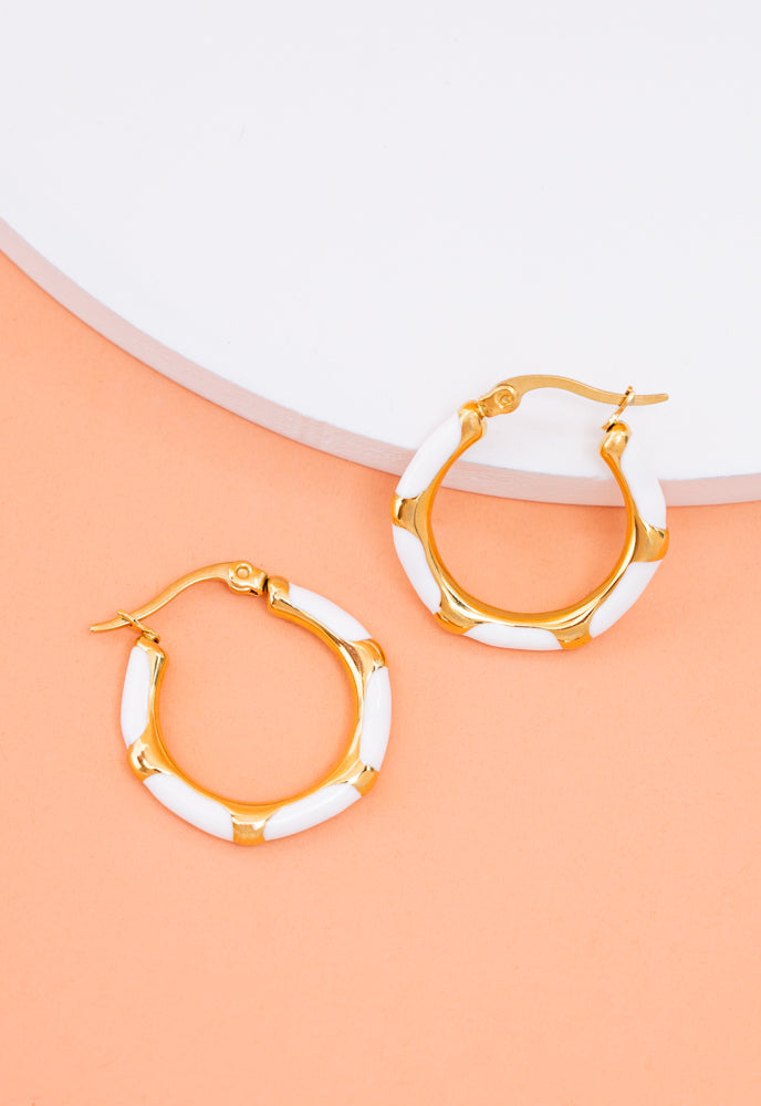 Ivory & Gold Hoops