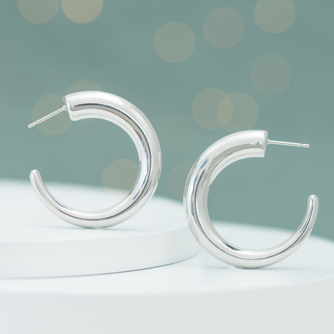 Silver Grace Hoops