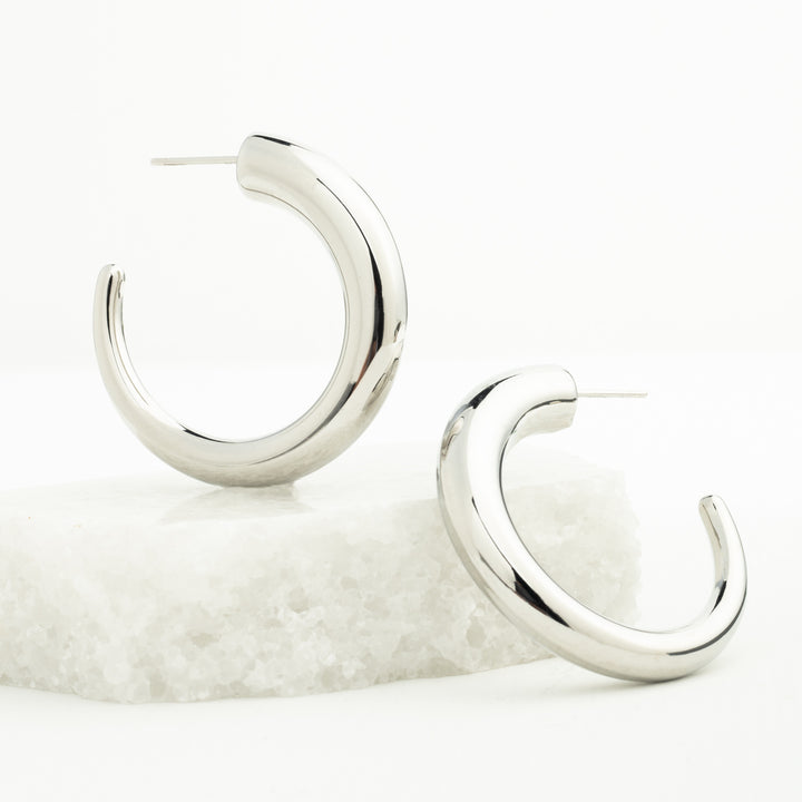 Silver Grace Hoops