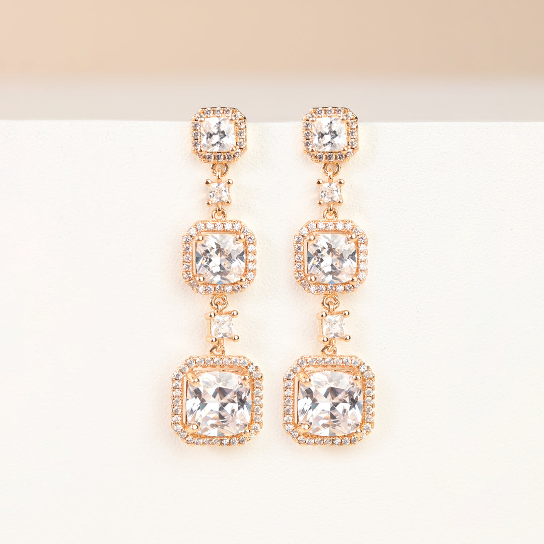 Forever Cushion-Cut Gold Drop Earrings