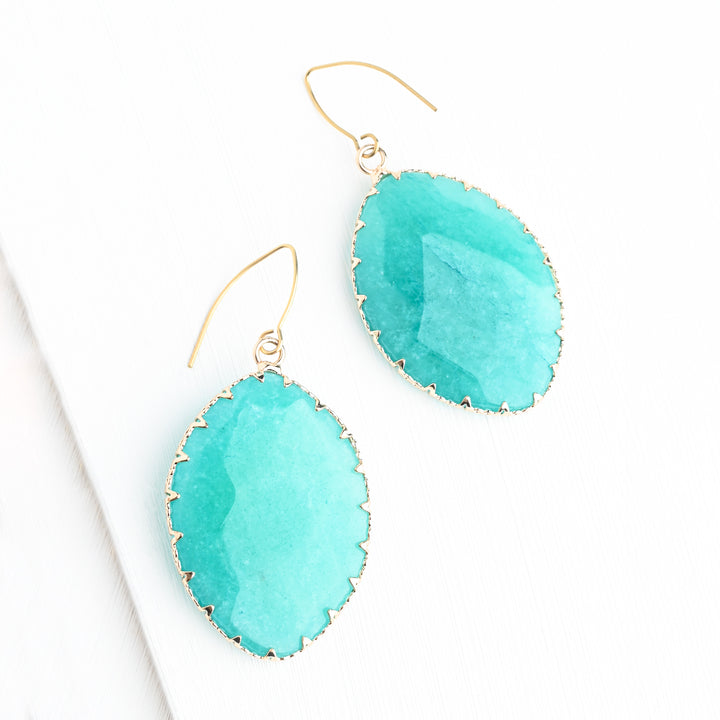 Radiant Light Crystal Earrings in Aqua