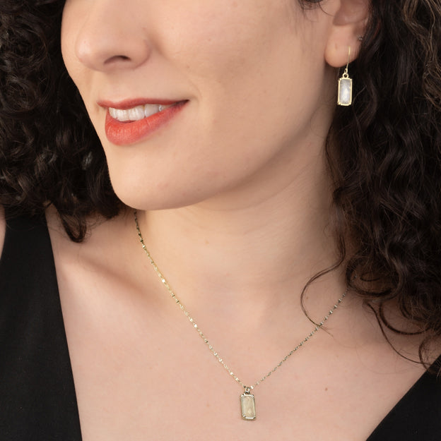 Moonlit Grace Necklace in Gold & Moonstone