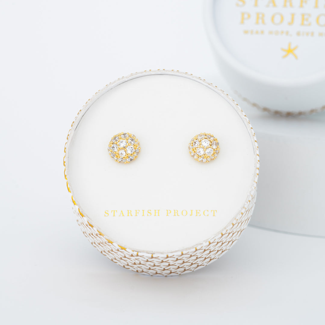 Lustre Bloom Studs in Gold