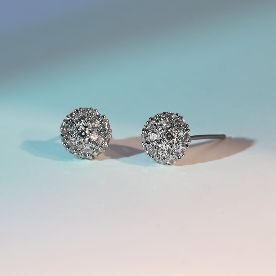 Lustre Bloom Studs in Platinum