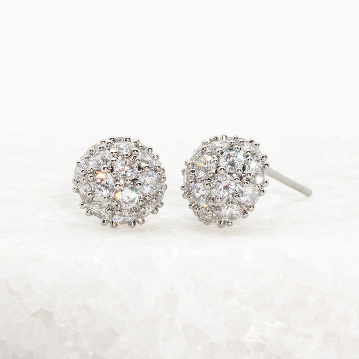 Lustre Bloom Studs in Platinum