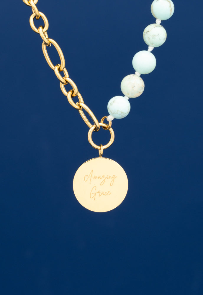 Amazing Grace Turquoise & Chain Necklace