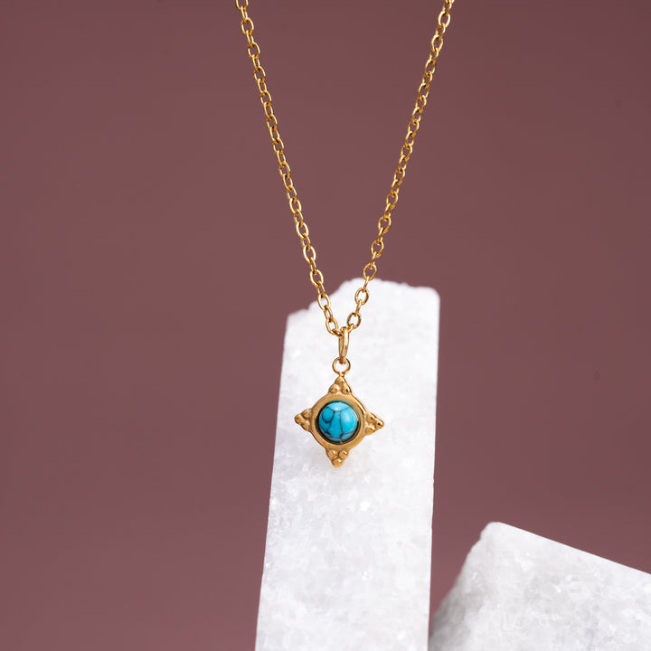 Turquoise Compass Rose Necklace