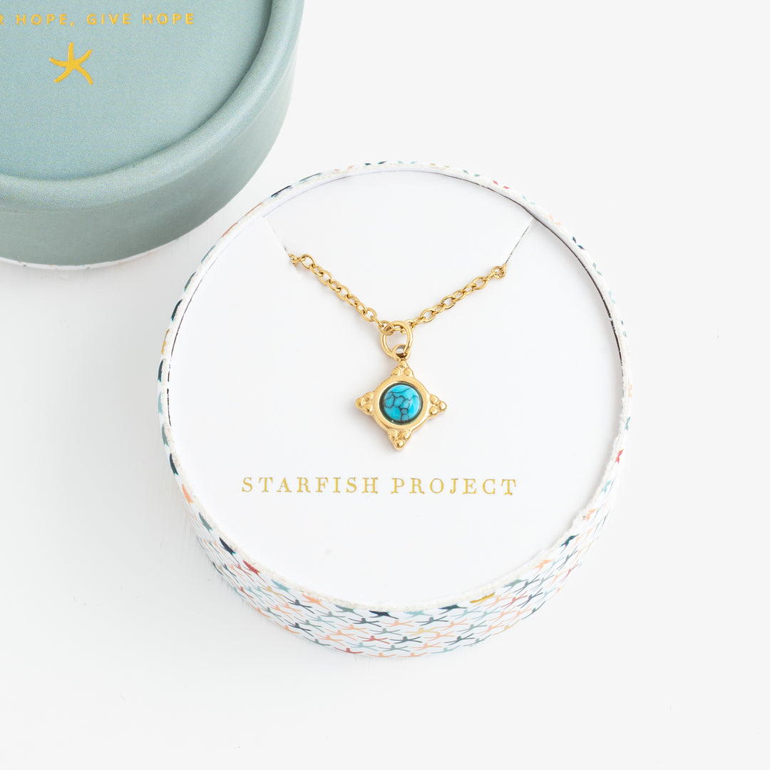 Turquoise Compass Rose Necklace