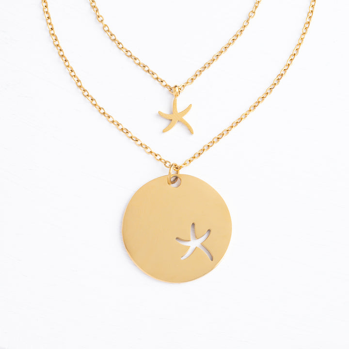 Community Gold Starfish Pendant Necklace Set