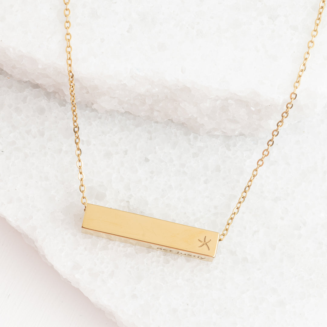 Walk Humbly Bar Necklace