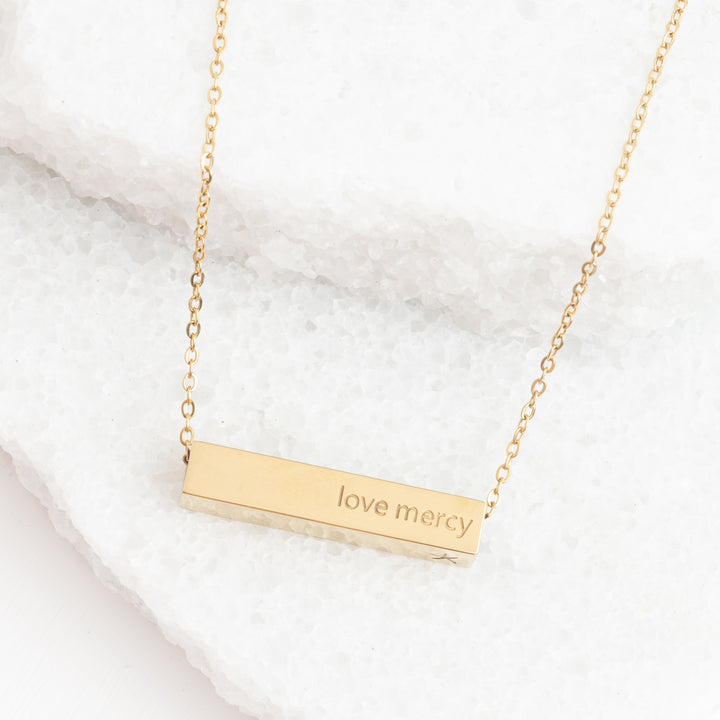 Walk Humbly Bar Necklace