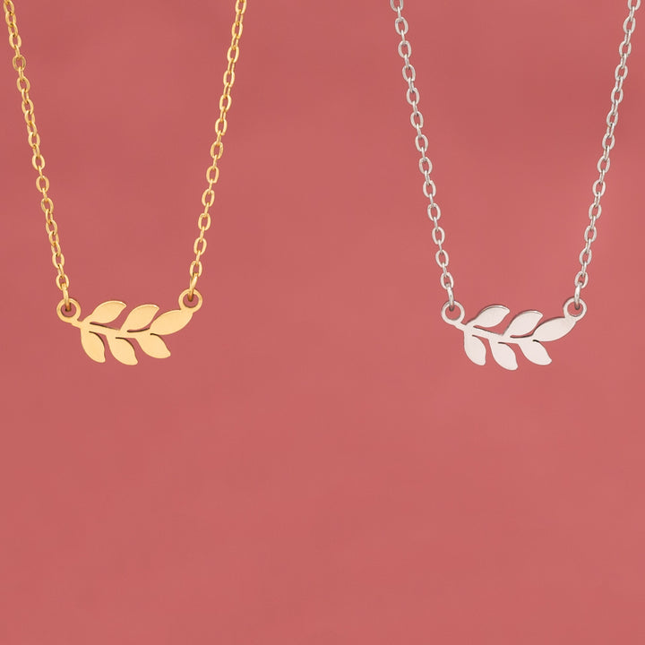 Rowen Leaf Necklace in Gold