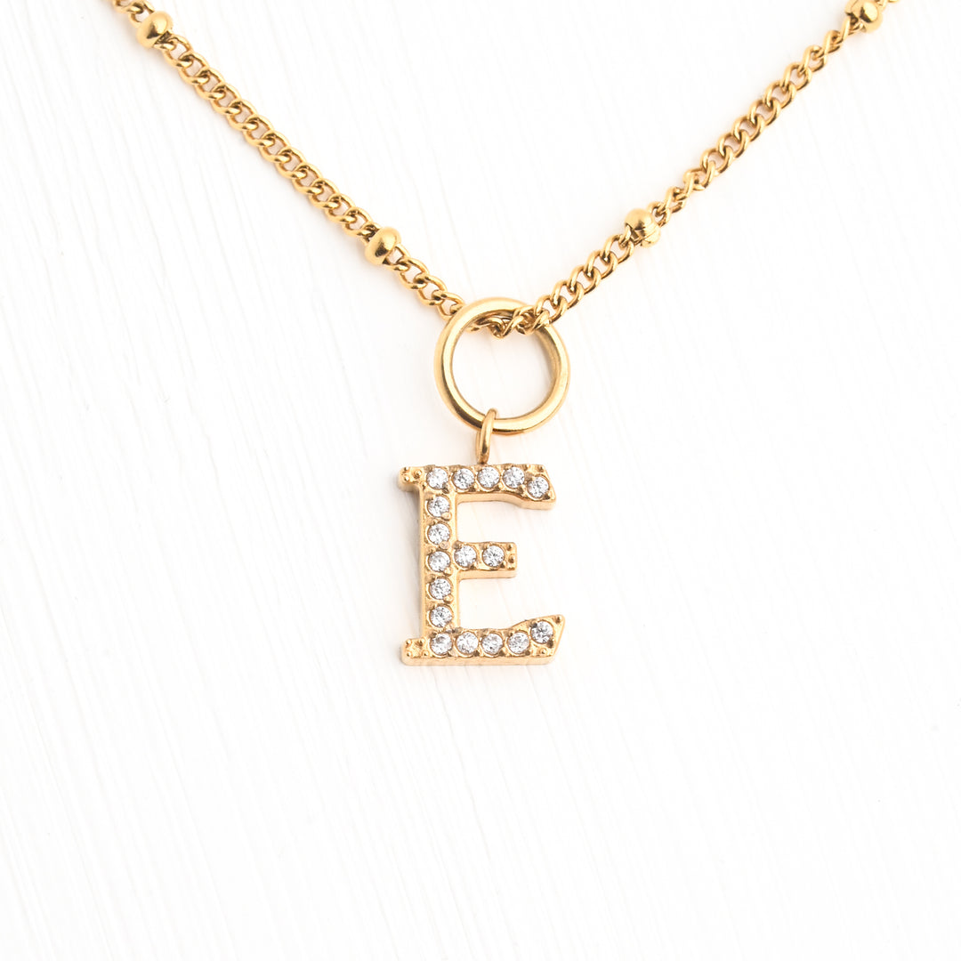 Initial Gold Necklace- Four Charms