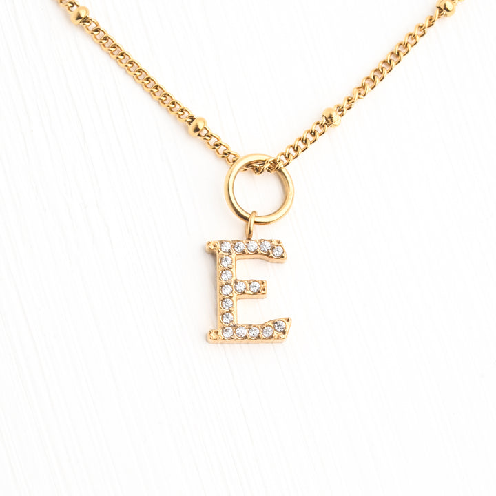 Initial Gold Necklace- Three Charms