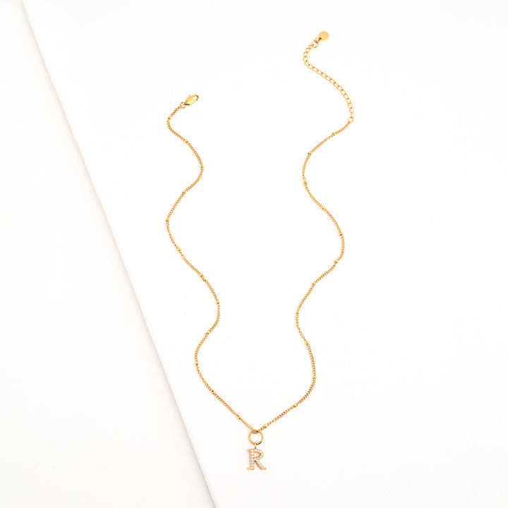 Initial Gold Necklace- Two Charms