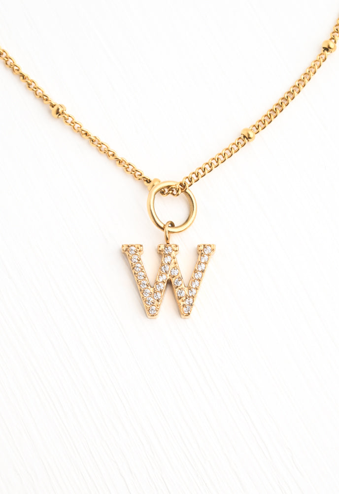 Initial Gold Necklace- Four Charms