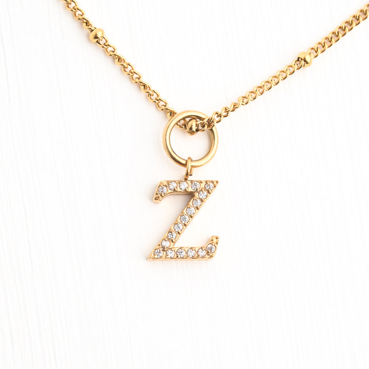 Initial Gold Necklace- Two Charms