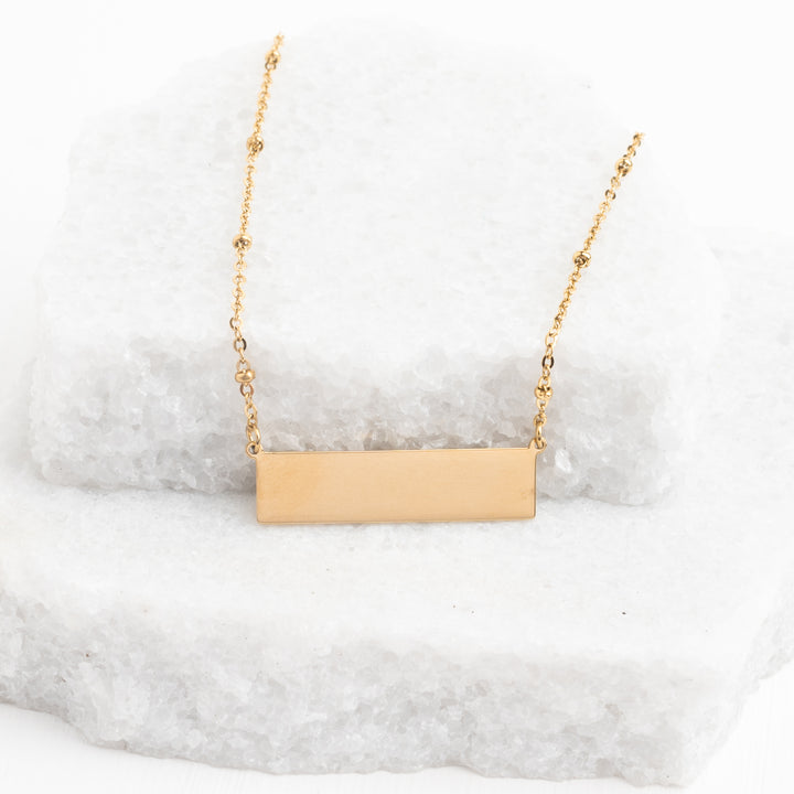 Engravable Gold Bar Necklace