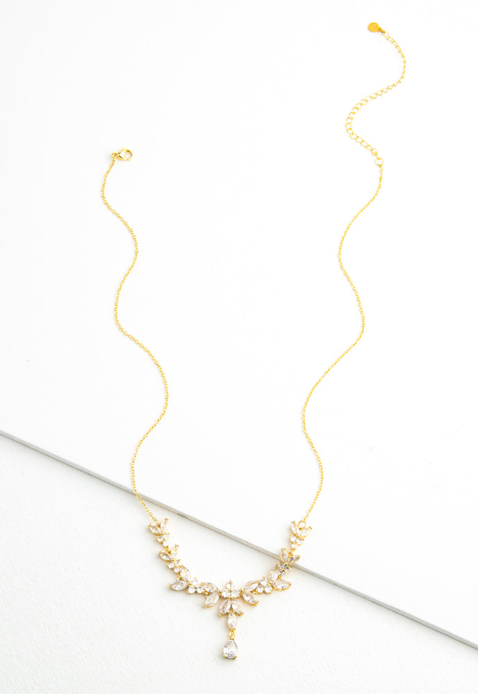 Golden Chandelier Zircon Necklace