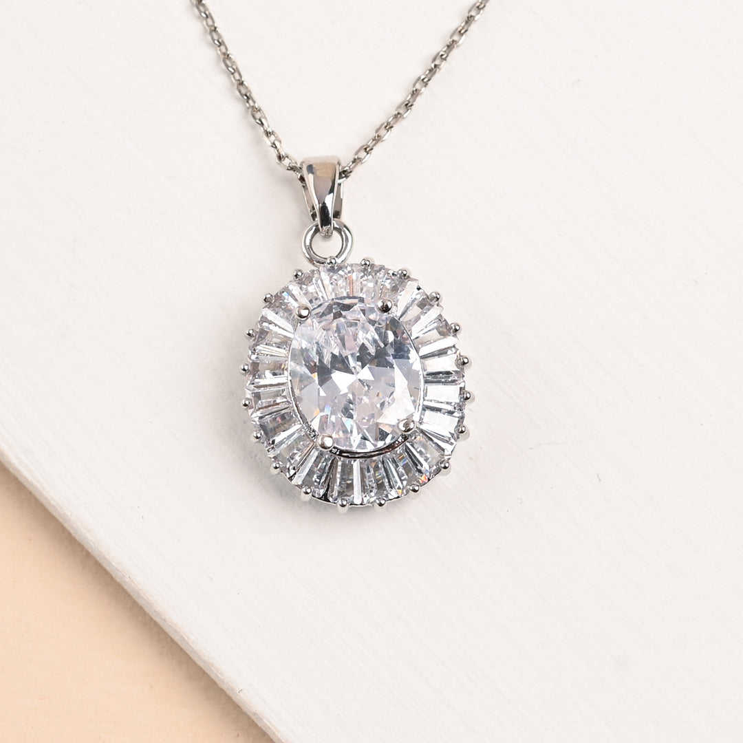 Infinite Glow Platinum Zircon Necklace