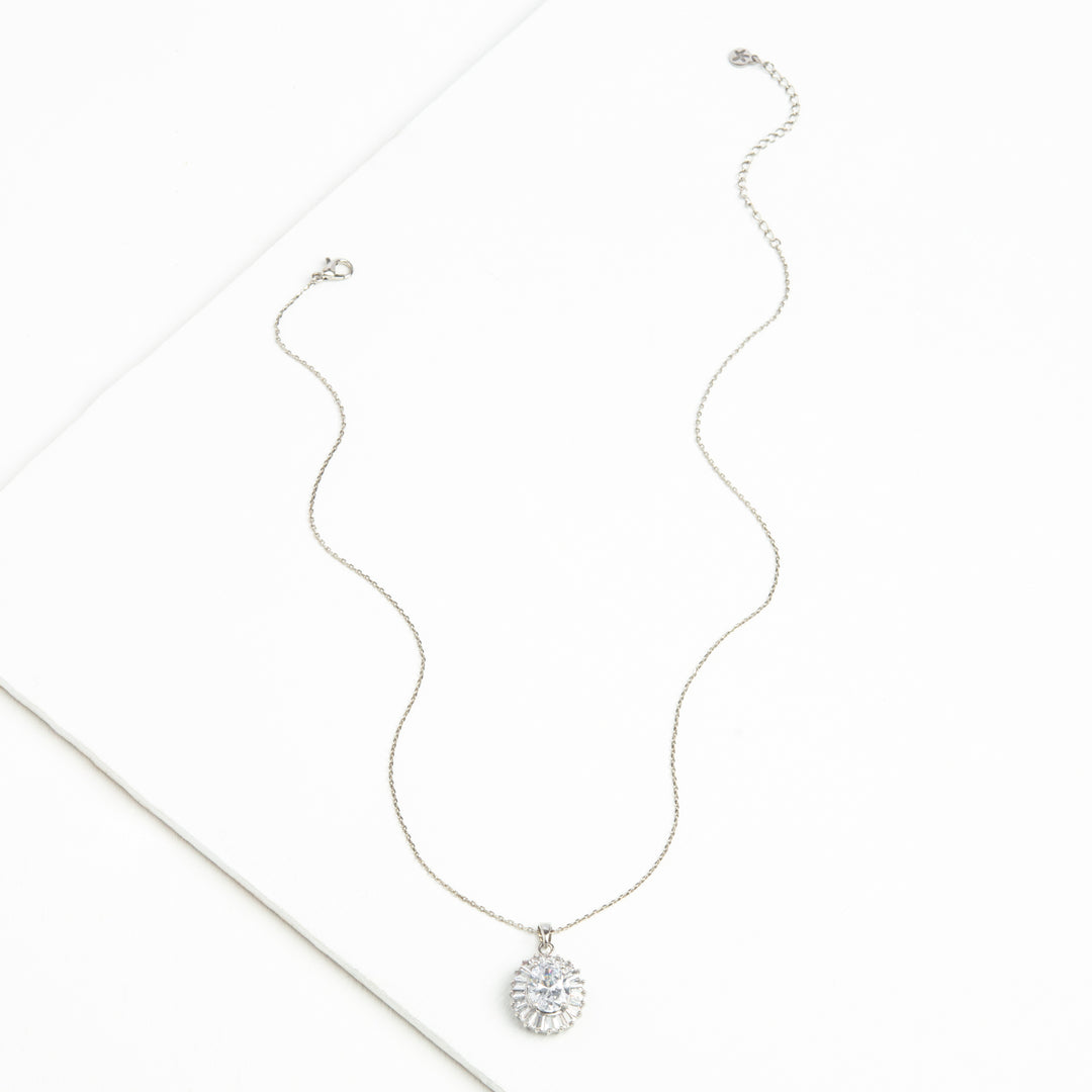 Infinite Glow Platinum Zircon Necklace