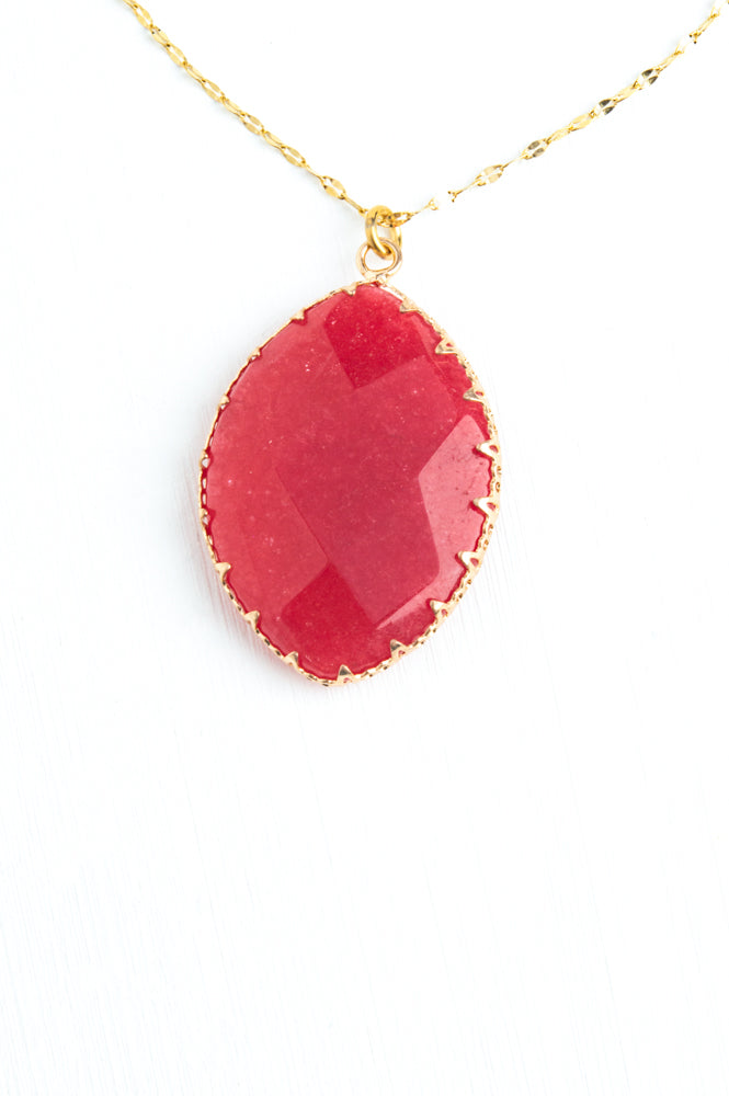 Radiant Light Crystal Necklace in Berry