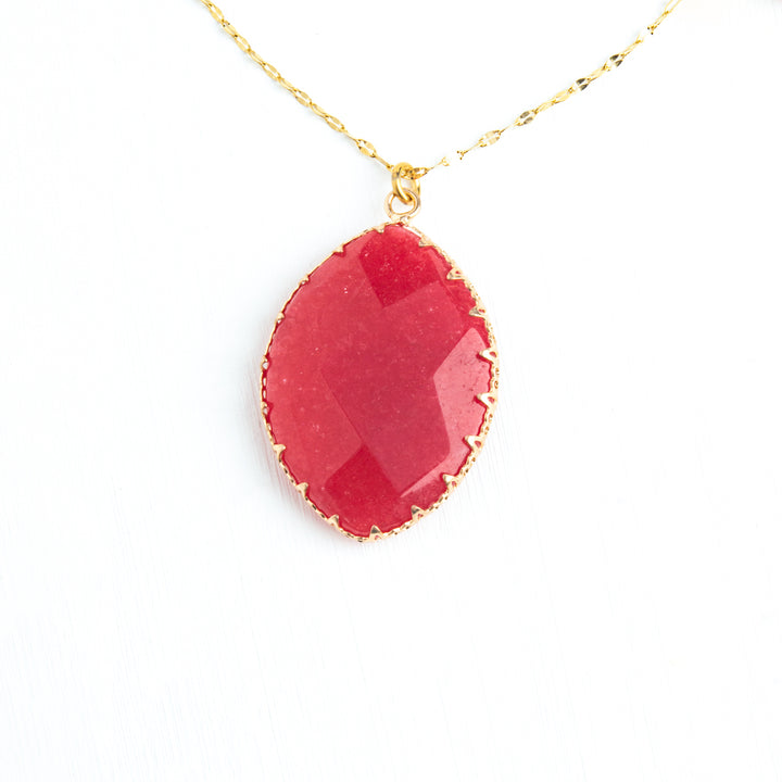 Radiant Light Crystal Necklace in Berry