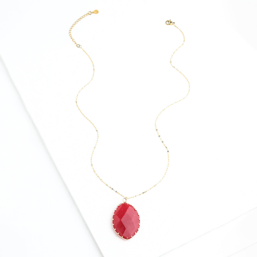 Radiant Light Crystal Necklace in Berry