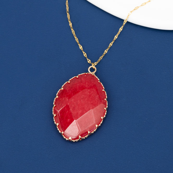 Radiant Light Crystal Necklace in Berry