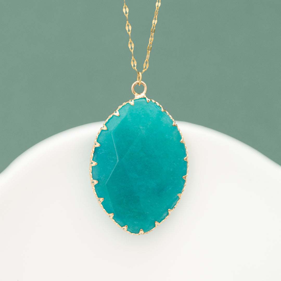 Radiant Light Crystal Necklace in Aqua