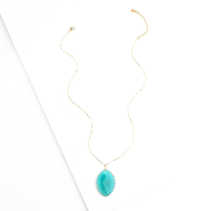 Radiant Light Crystal Necklace in Aqua