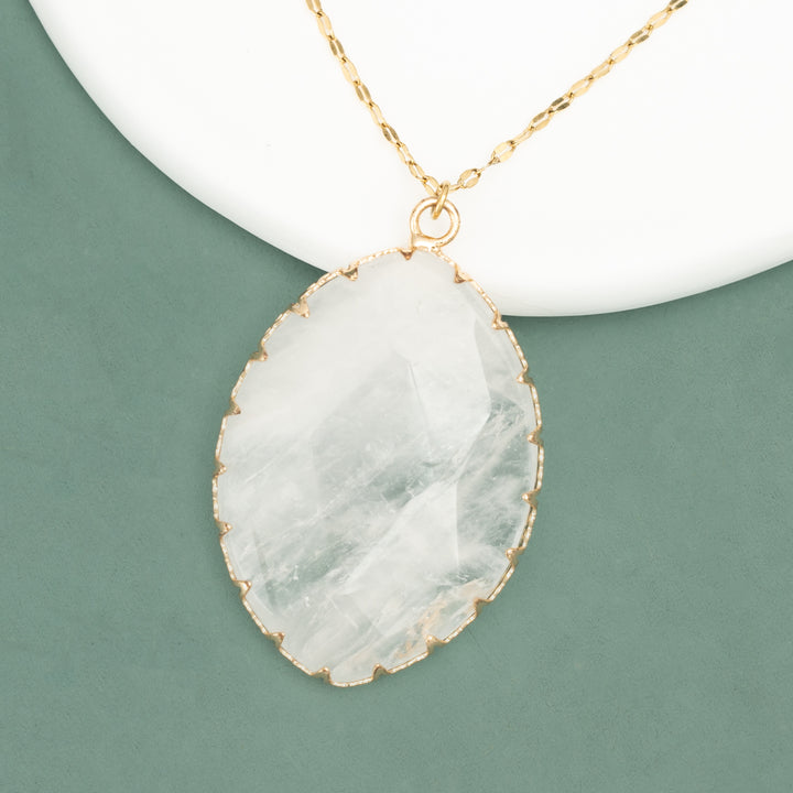 Radiant Light Crystal Necklace in Ivory