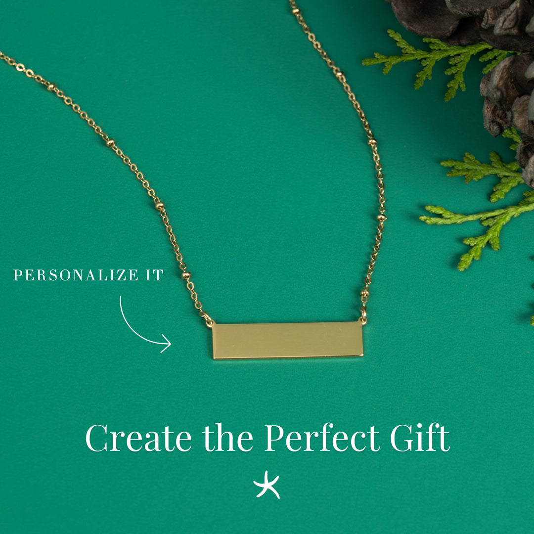 Engravable Gold Bar Necklace