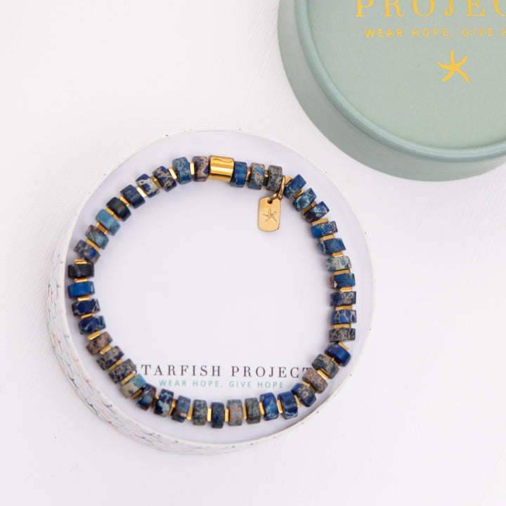 Emperor Blue Beaded Bracelet