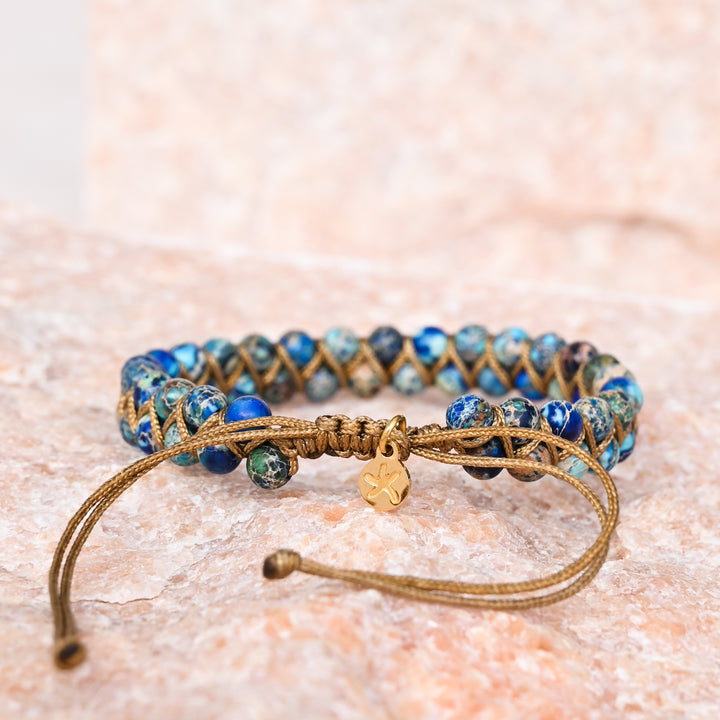 Wear Blue Handwoven Beaded Bracelet