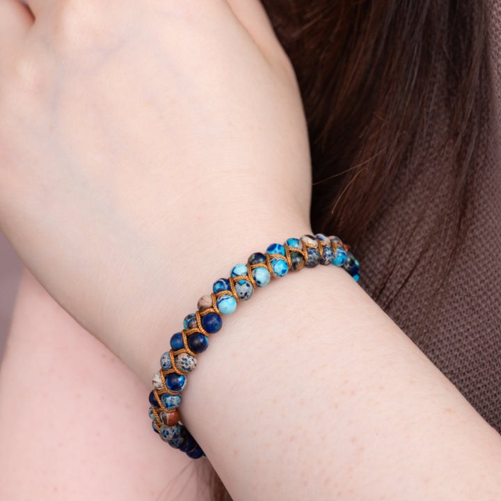 Wear Blue Handwoven Beaded Bracelet